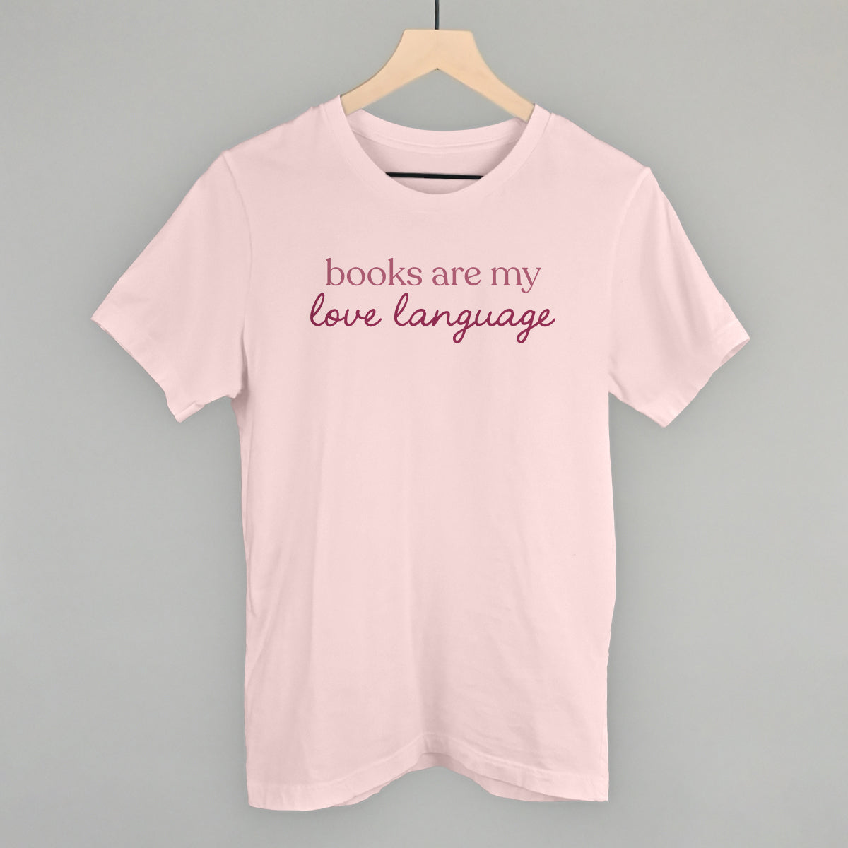 Books Are My Love Language graphic tee in Soft Pink