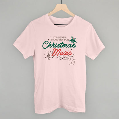 It's Never Too Early For Christmas Music Doodle Funny T-Shirt in Soft Pink – Ivy + Cloth