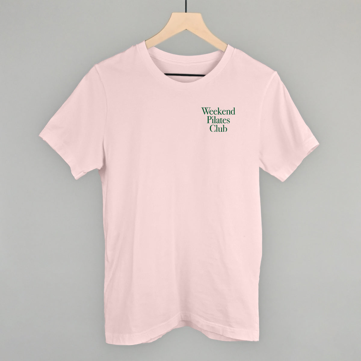 Weekend Pilates Club Minimalist graphic tee in Soft Pink