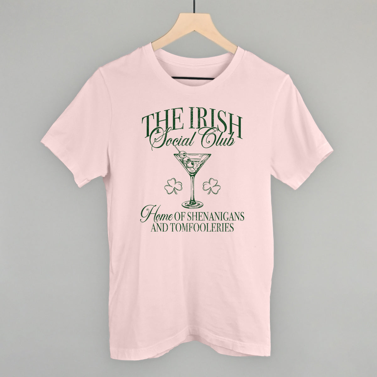 The Irish Social Club St. Patrick's Day graphic tee in Soft Pink