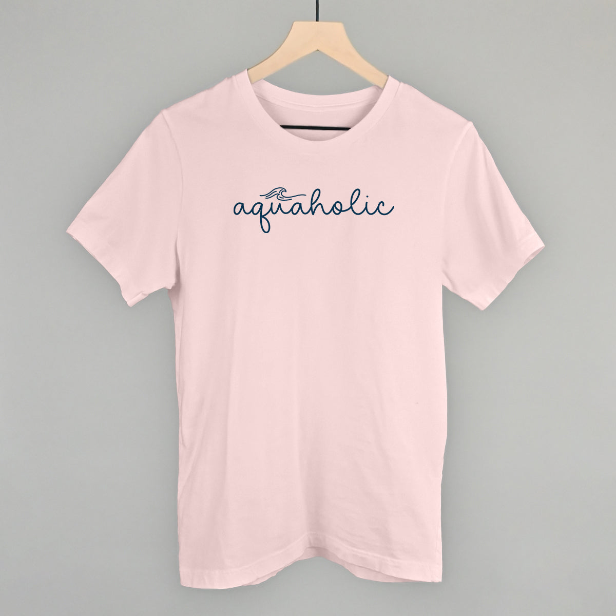 Aquaholic Beach graphic tee in Soft Pink