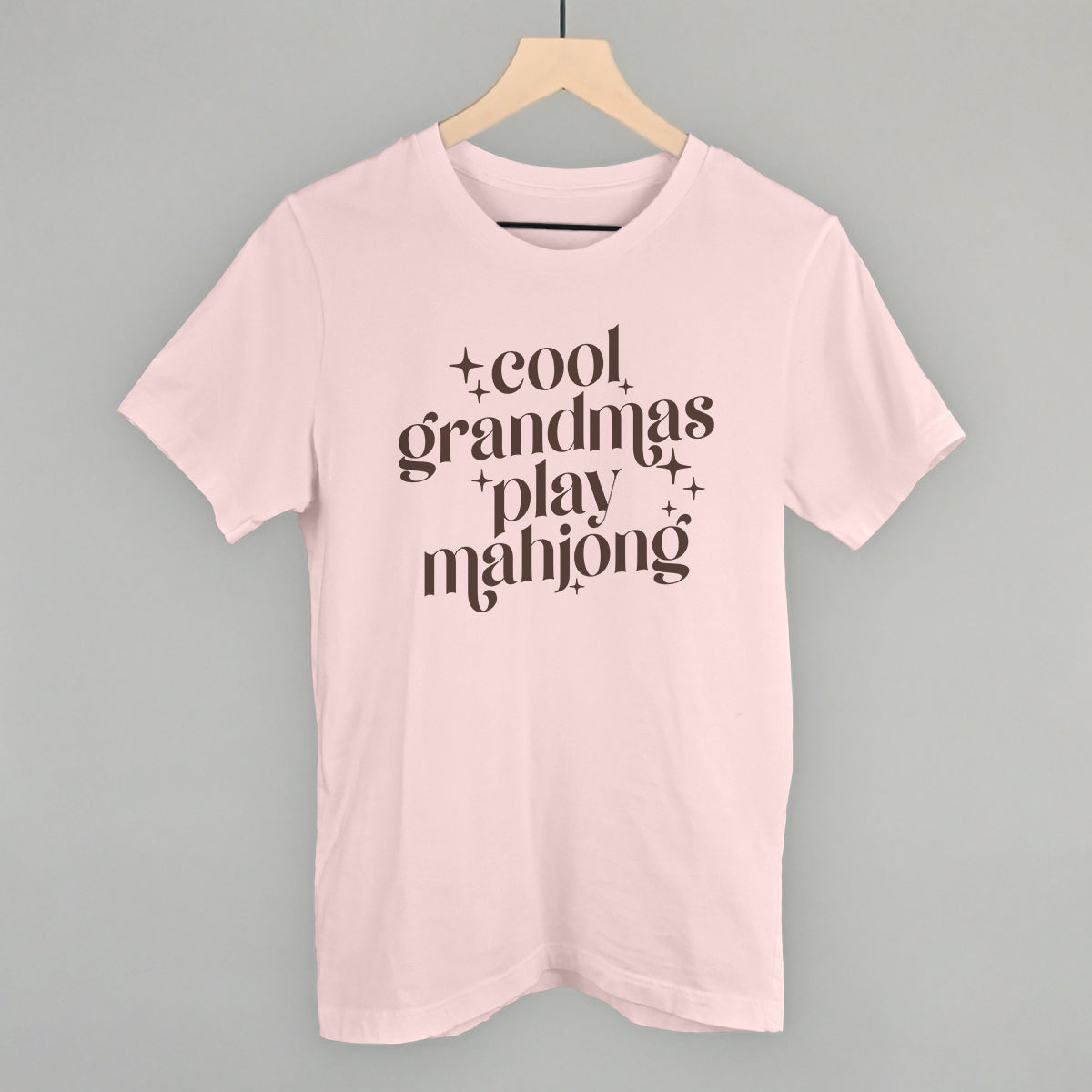 Cool Grandmas Play Mahjong graphic tee in Soft Pink