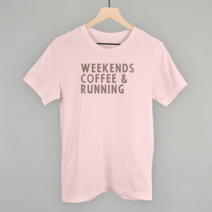 Weekends Coffee & Running Funny T-Shirt in Soft Pink – Ivy + Cloth