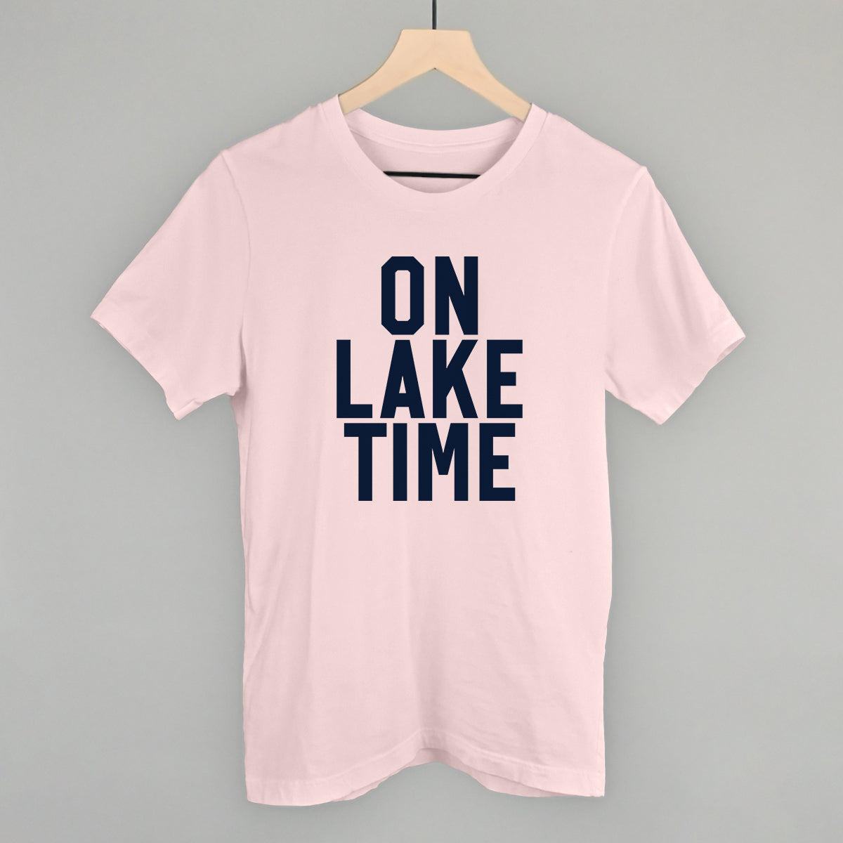 On Lake Time Block Letters Funny T-Shirt in Soft Pink – Ivy + Cloth