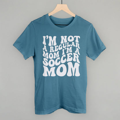 Not a Regular Mom Soccer Funny T-Shirt in Steel Blue – Ivy + Cloth