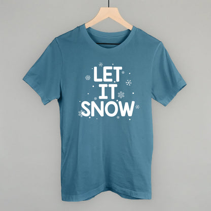 Let It Snow (White) Funny T-Shirt in Steel Blue – Ivy + Cloth