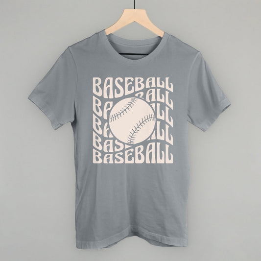 Baseball (Groovy Wave) Funny T-Shirt in Storm – Ivy + Cloth