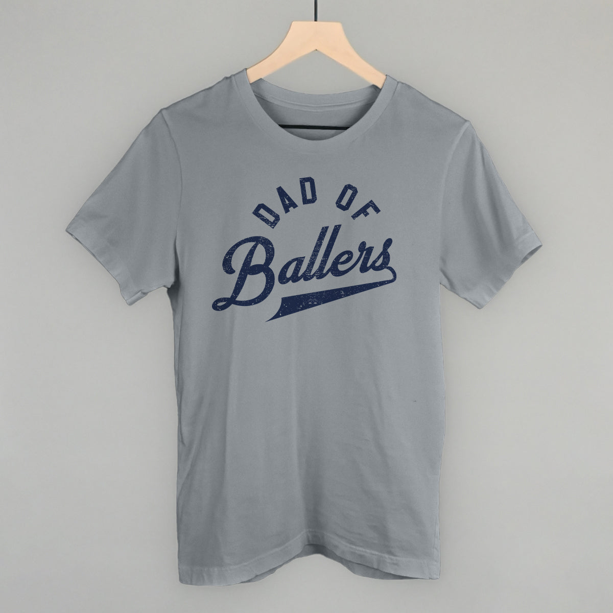 Dad of Ballers Arc Funny T-Shirt in Storm – Ivy + Cloth