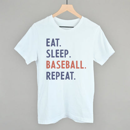 Eat Sleep Baseball Repeat Funny T-Shirt in White – Ivy + Cloth