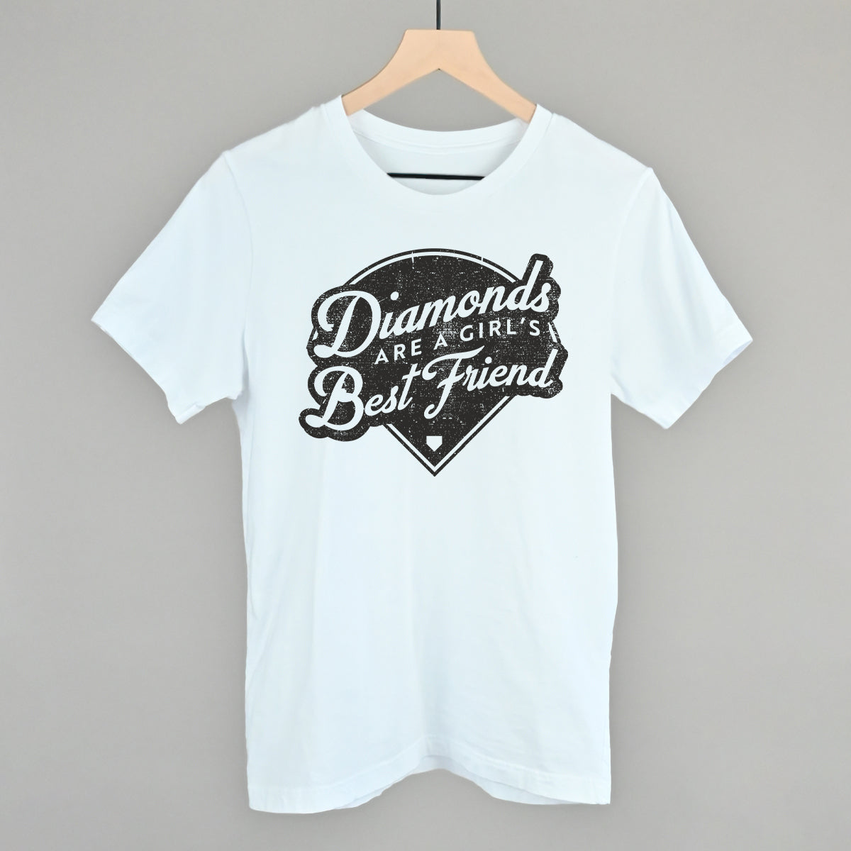 Diamonds Are A Girl's Best Friend (Vintage Script) Funny T-Shirt in White – Ivy + Cloth