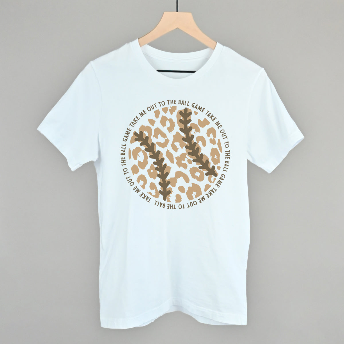Take Me Out To The Ball Game (Leopard Baseball) Funny T-Shirt in White – Ivy + Cloth