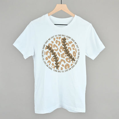 Take Me Out To The Ball Game (Leopard Baseball) Funny T-Shirt in White – Ivy + Cloth