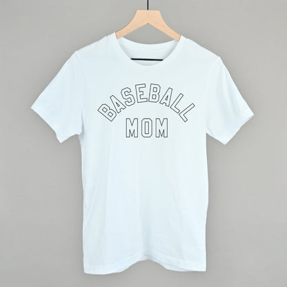 Baseball Mom (Collegiate) Funny T-Shirt in White – Ivy + Cloth