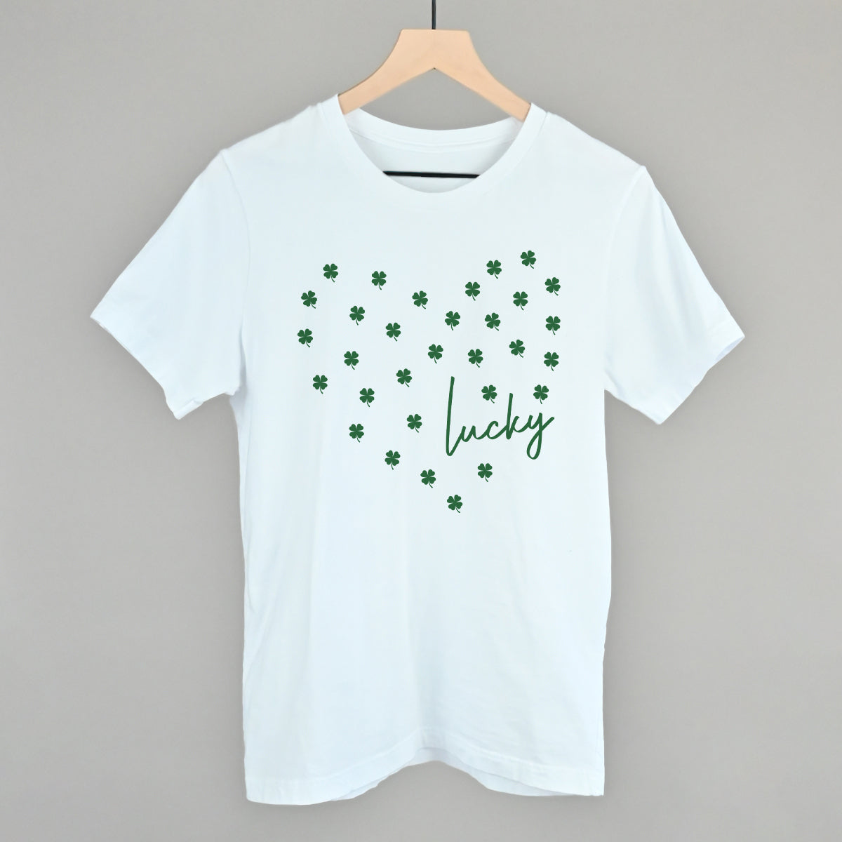 Lucky (Heart Shamrocks) Funny T-Shirt in White – Ivy + Cloth