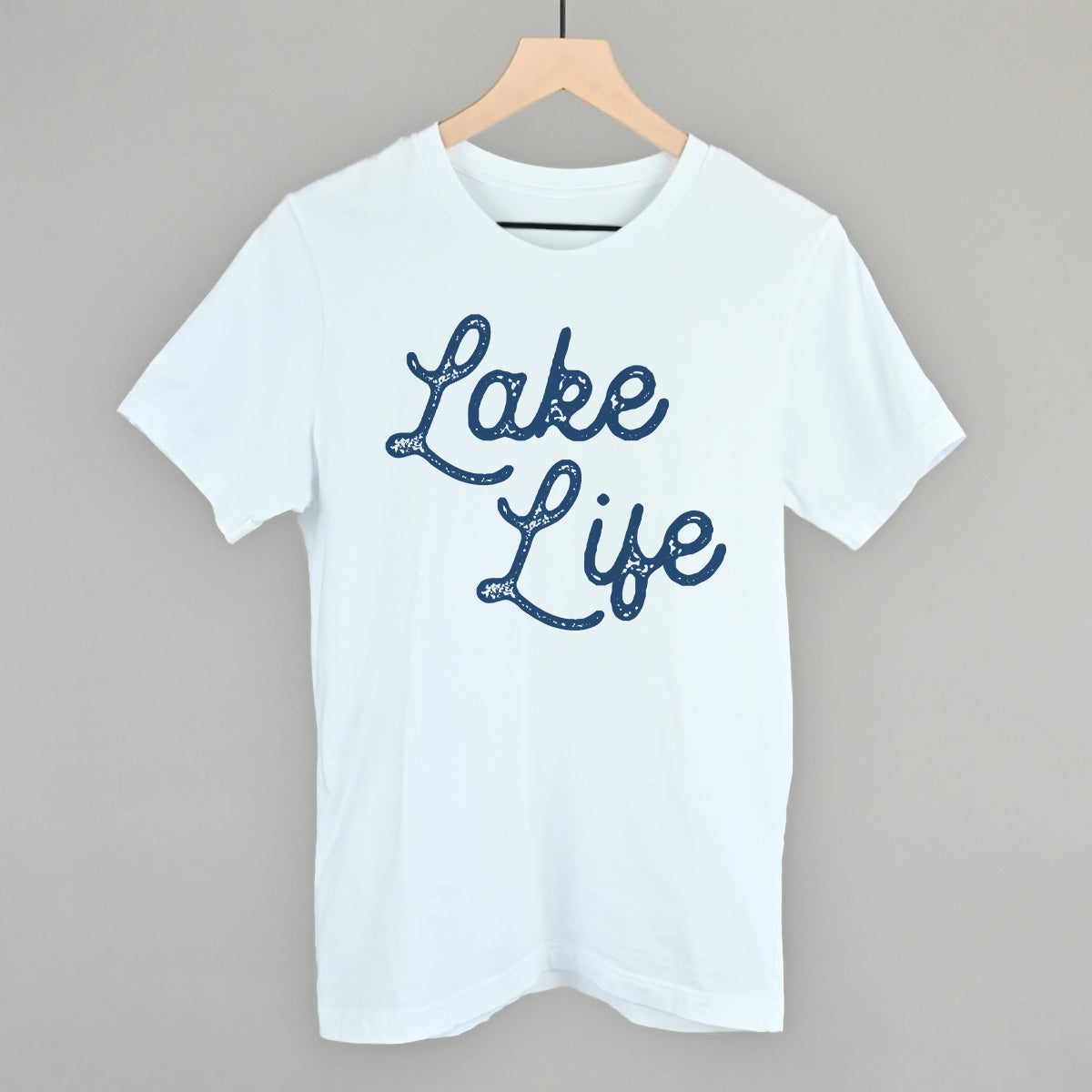 Lake Life (Distressed Script) Funny T-Shirt in White – Ivy + Cloth