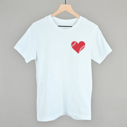 Baseball Heart (Left Chest) Funny T-Shirt in White – Ivy + Cloth