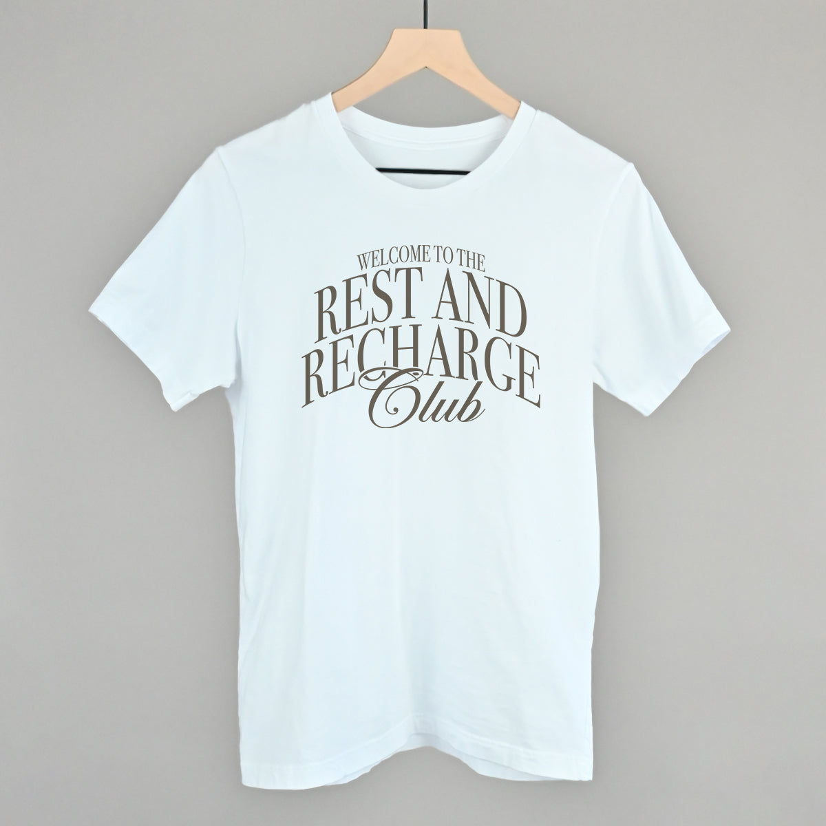 Rest and Recharge Club graphic tee in White