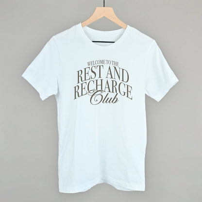 Rest and Recharge Club graphic tee in White