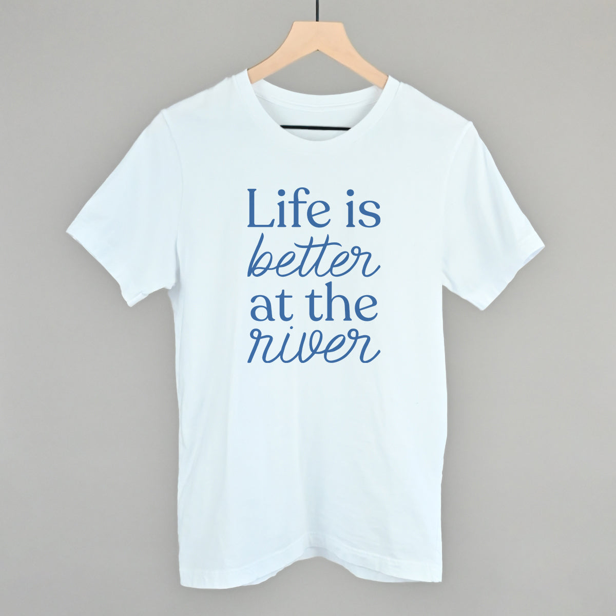 Life Is Better At The River graphic tee in White