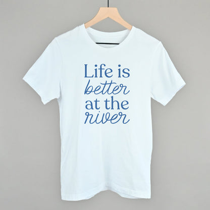 Life Is Better At The River graphic tee in White
