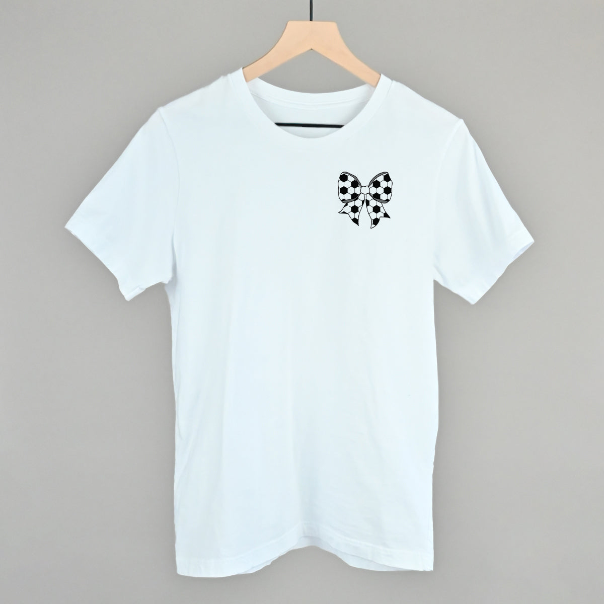 Soccer Bow (Left Chest) Funny T-Shirt in White – Ivy + Cloth