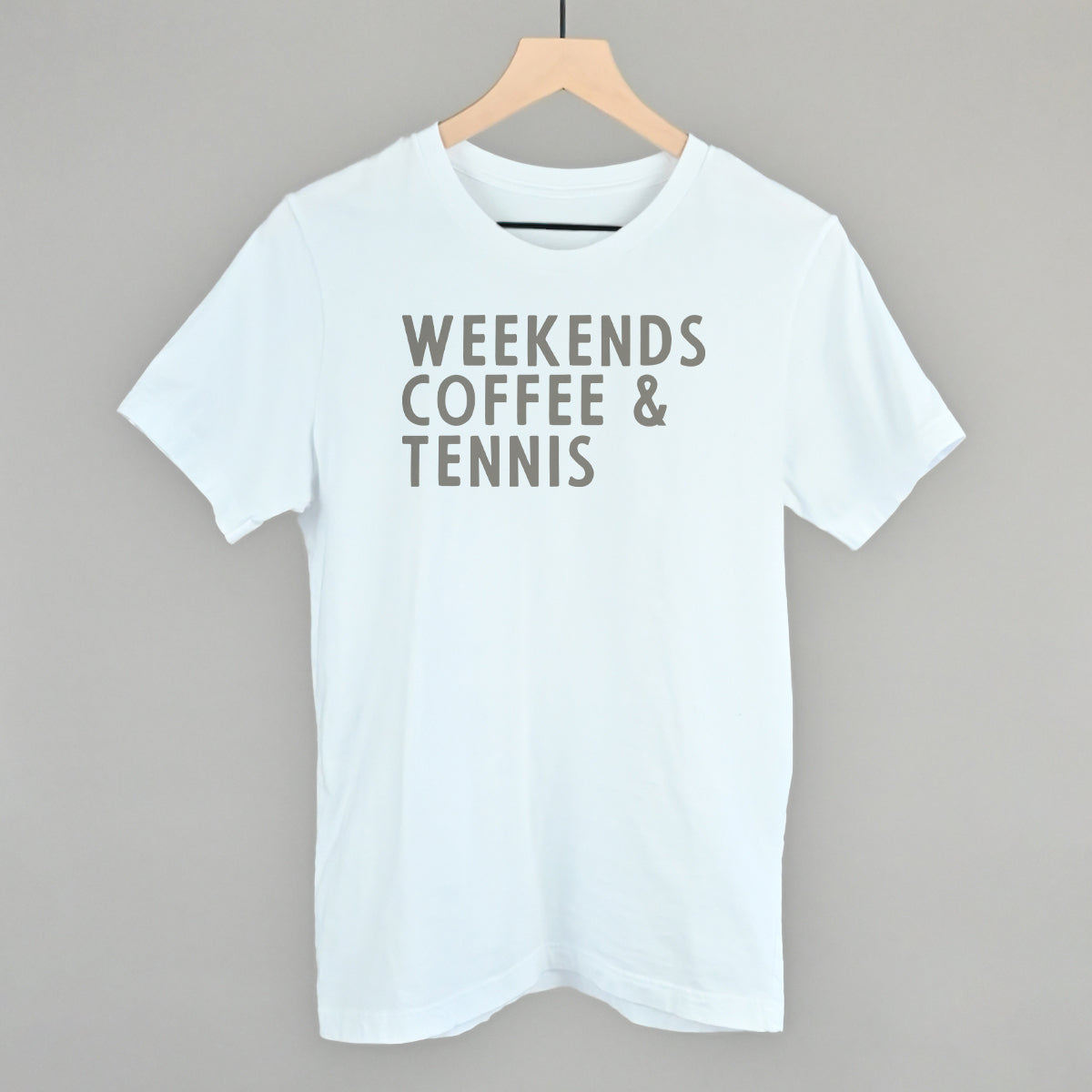 Weekends Coffee & Tennis Funny T-Shirt in White – Ivy + Cloth