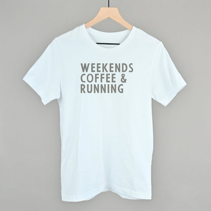 Weekends Coffee & Running Funny T-Shirt in White – Ivy + Cloth