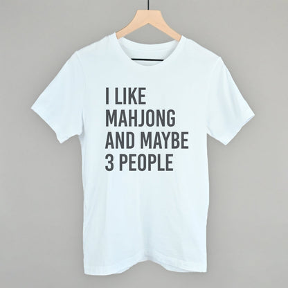 I Like Mahjong and Maybe 3 People graphic tee in White