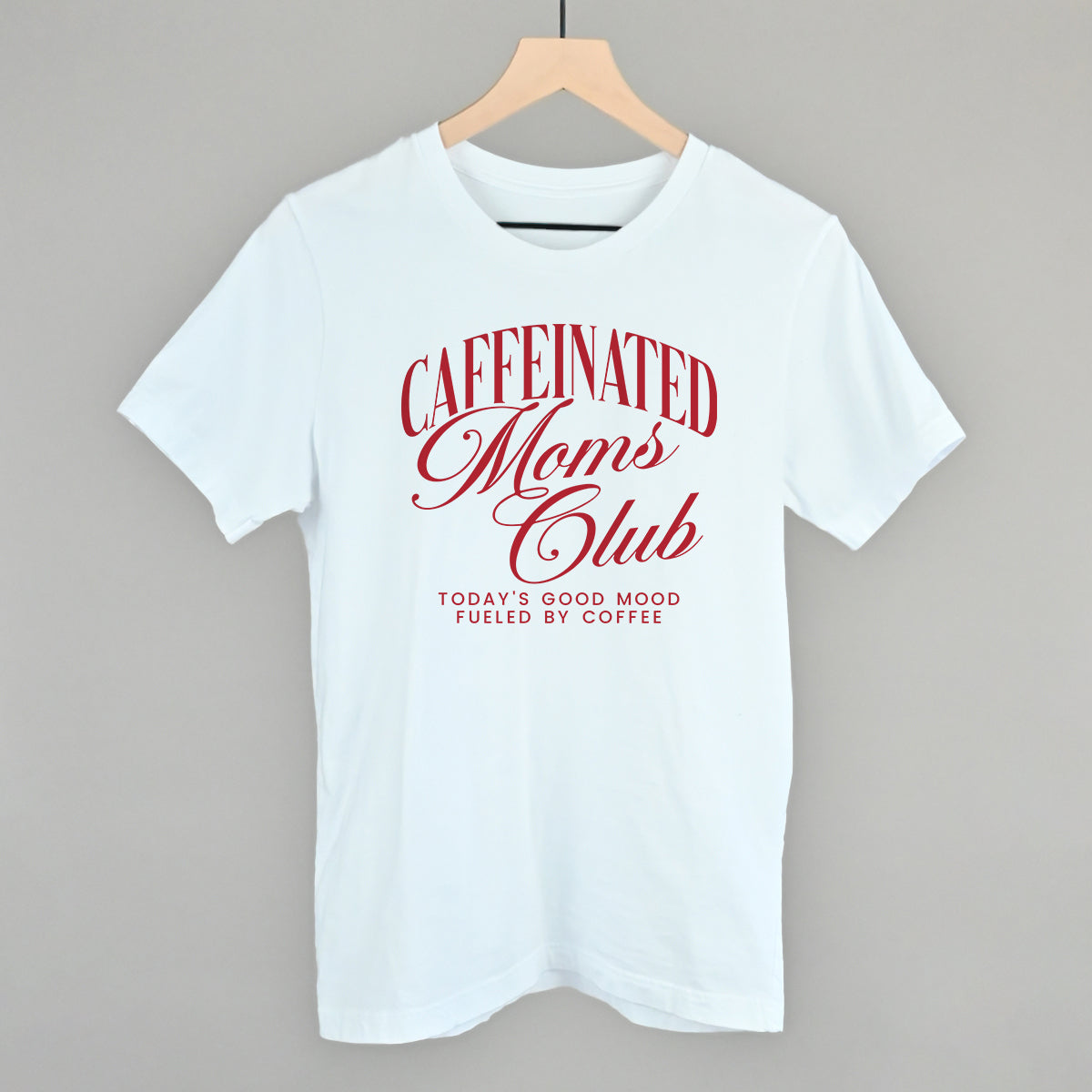 Caffeinated Moms Club graphic tee in White