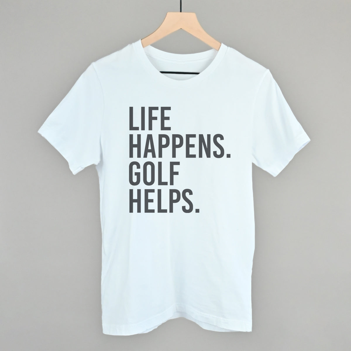 Life Happens Golf Helps graphic tee in White