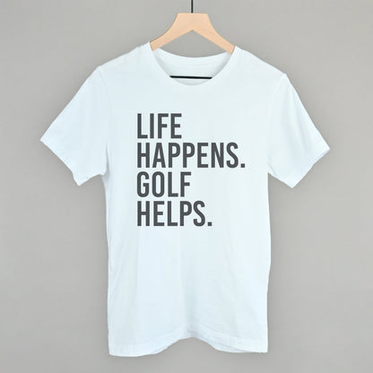 Life Happens Golf Helps graphic tee in White