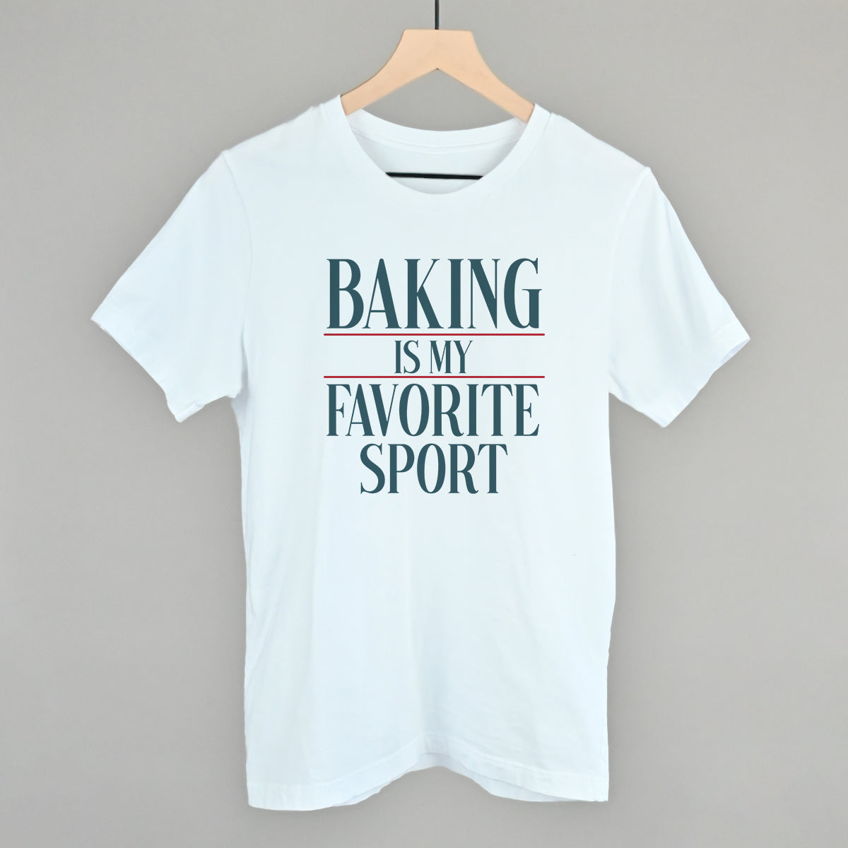 Baking Is My Favorite Sport graphic tee in White