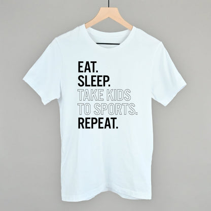 Eat Sleep Take Kids To Sports Repeat Funny T-Shirt in White – Ivy + Cloth