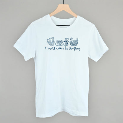 I Would Rather Be Thrifting graphic tee in White