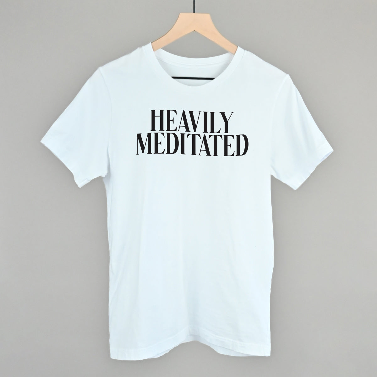 Heavily Meditated Yoga graphic tee in White