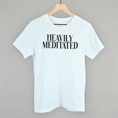 Heavily Meditated Yoga graphic tee in White