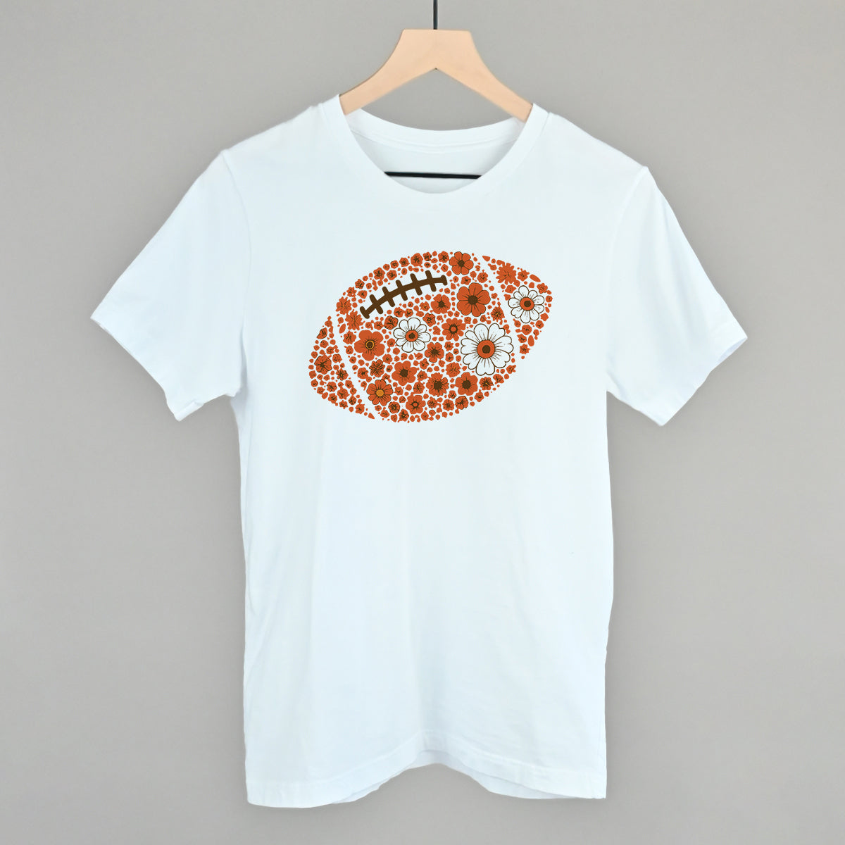 Floral Football Orange Funny T-Shirt in White – Ivy + Cloth