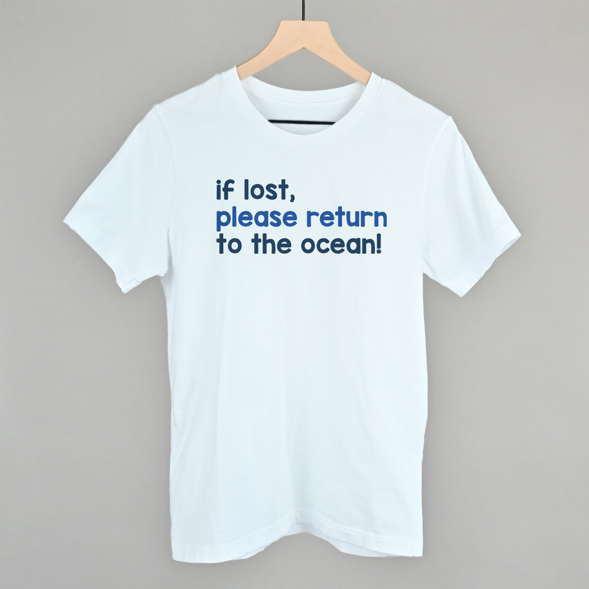 If Lost, Please Return To The Ocean Beach graphic tee in White