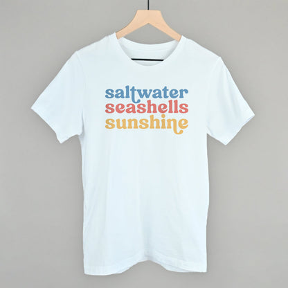 Saltwater, Seashells, Sunshine Beach graphic tee in White