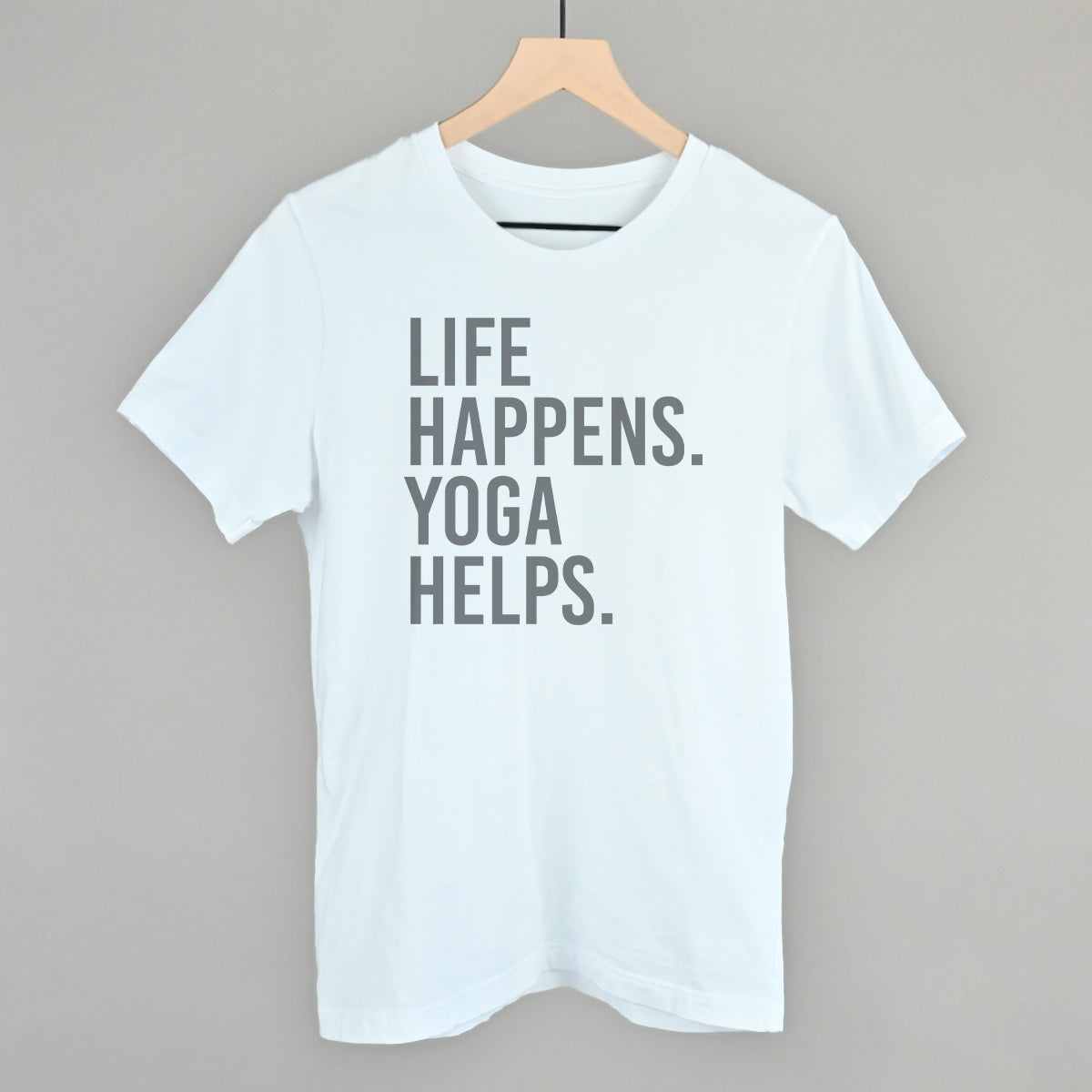 Life Happens Yoga Helps Funny T-Shirt in White – Ivy + Cloth