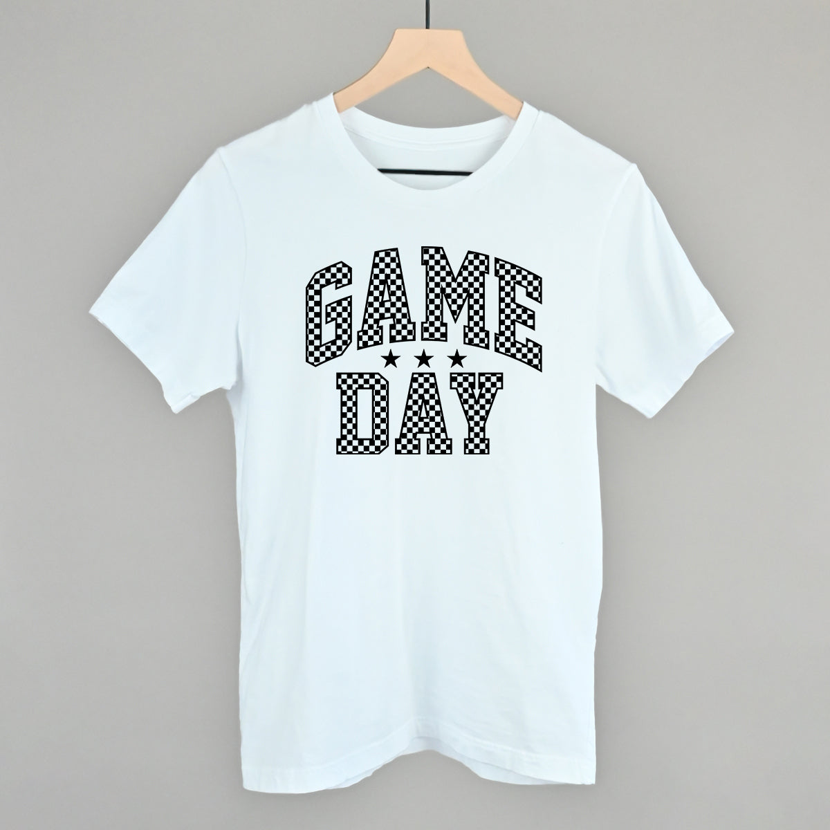 Game Day Checkered Arch Funny T-Shirt in White – Ivy + Cloth