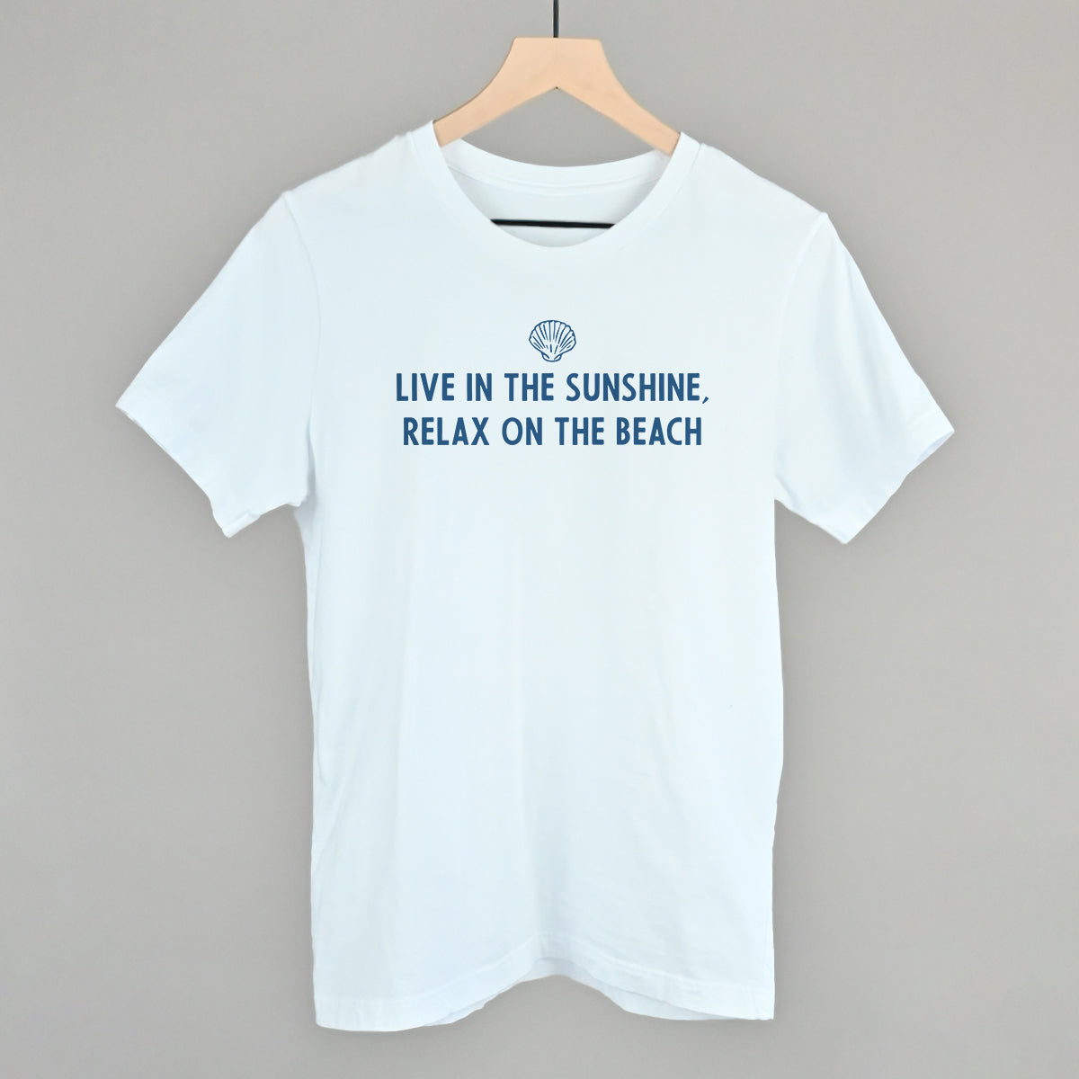 Live In The Sunshine, Relax On The Beach graphic tee in White