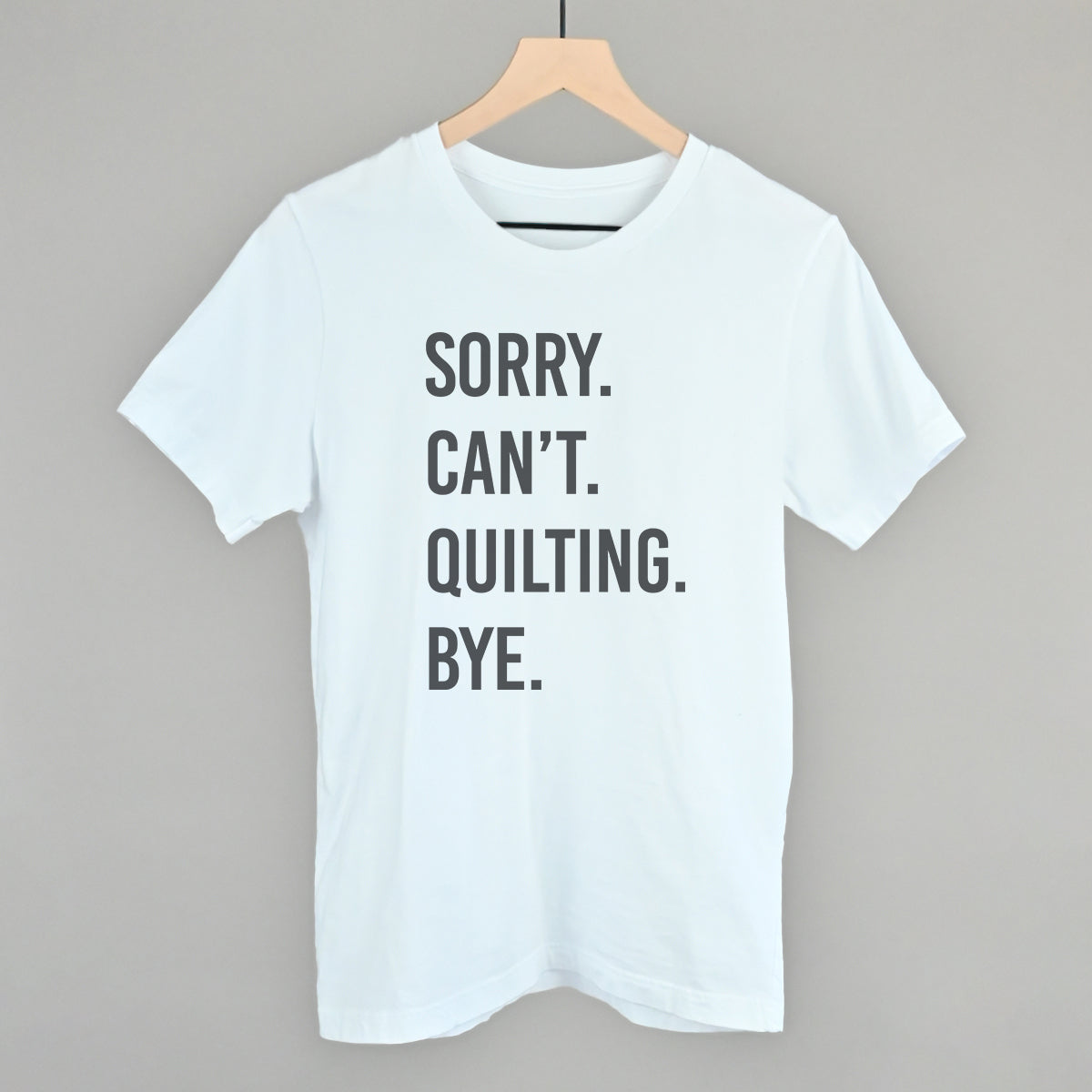 Sorry Can't Quilting Bye graphic tee in White