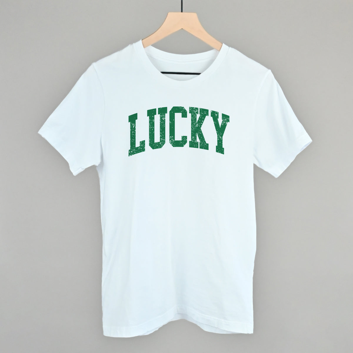Lucky Collegiate Distressed Funny T-Shirt in White – Ivy + Cloth