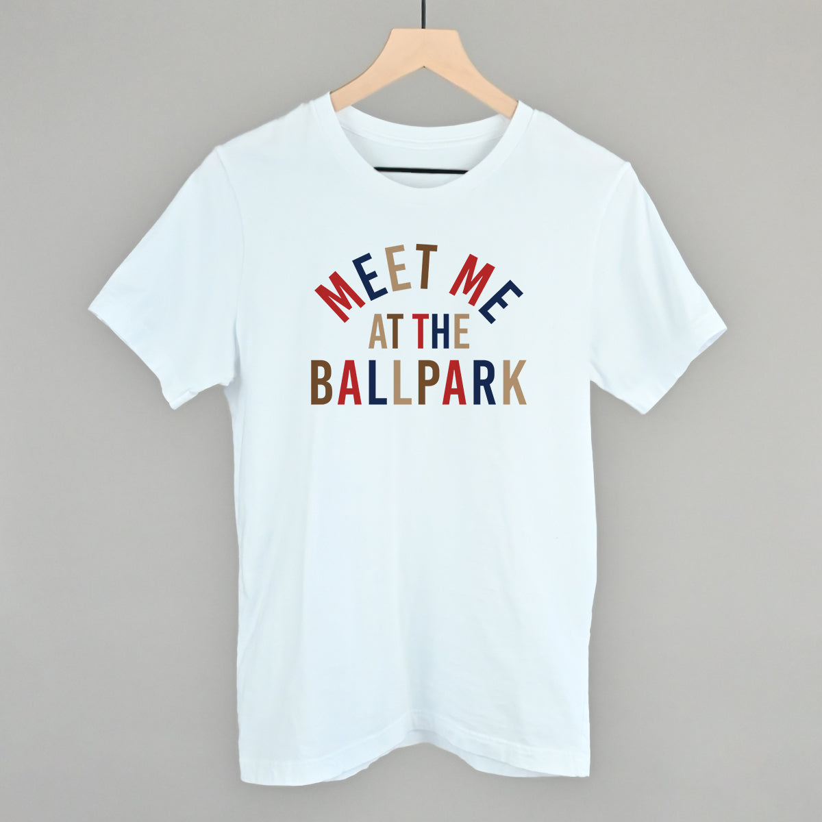 Meet Me At The Ballpark Baseball graphic tee in White