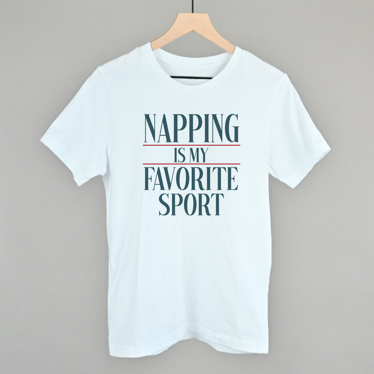 Napping Is My Favorite Sport graphic tee in White