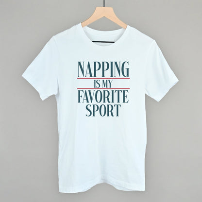 Napping Is My Favorite Sport graphic tee in White