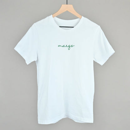Margs Script Green Funny T-Shirt in White – Ivy + Cloth