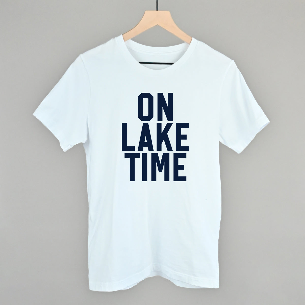 On Lake Time Block Letters Funny T-Shirt in White – Ivy + Cloth