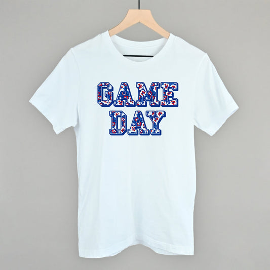 Buffalo Floral Game Day Football graphic tee in White